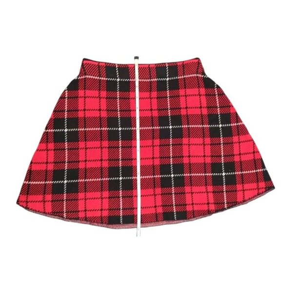 H&M Womens Sz XXS Plaid Mini Skirt Preppy A Line Red Anime Grunge Punk Y2K 90's - Picture 5 of 9